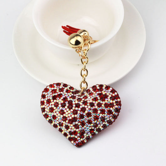 Llavero de Corazón Diamante en Tonos Melocotón - Image 3