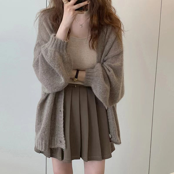 Cardigan Tejido Mujer Manga Farol Largo