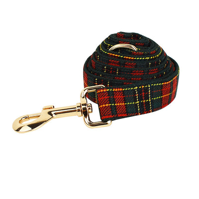 Collar y Correa para Perro a Cuadros Navideño con Fondo Verde - Image 3