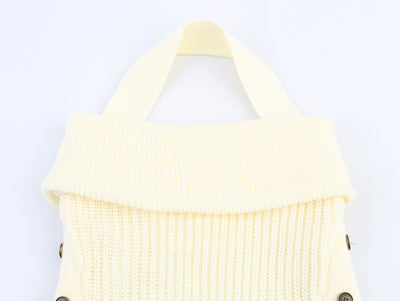 Top Tejido sin Espalda con Cuello Colgante - Colores Lisos Verano - Image 11