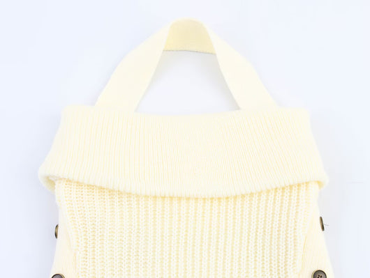 Top Tejido sin Espalda con Cuello Colgante - Colores Lisos Verano - Image 11