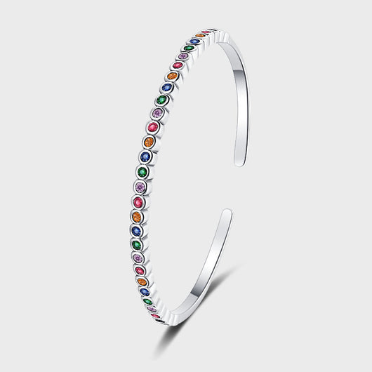 Pulsera de Plata 925 Diseño Vintage Arcoíris - Joyería Artesanal Pesada Versátil - Image 6