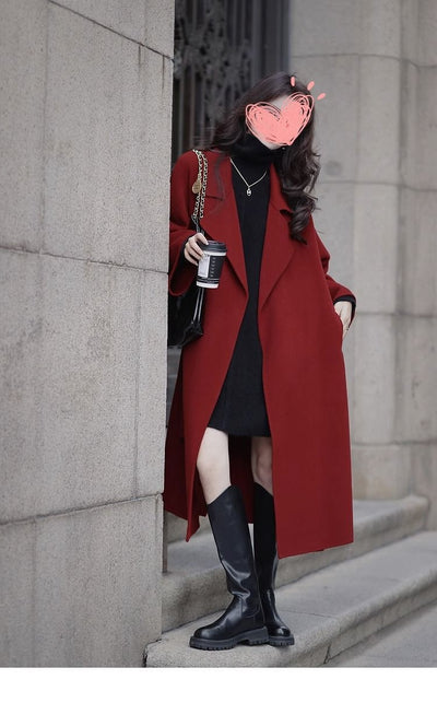 Abrigo Socialite de Moda Otoño-Invierno Largo hasta la Rodilla - Image 23