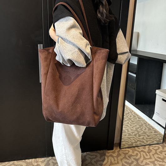 Bolso Retro de Cuero Mate con Capacidad Extra - Bolsa Tote Bandolera Versátil - Image 3