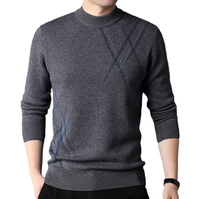 Suéter Casual de Rayas con Cuello Redondo y Manga Larga para Hombre - Image 4
