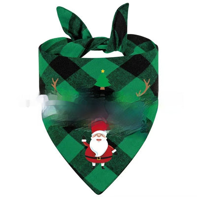 Pañuelo Triangular Navideño para Mascotas a Cuadros - Image 13