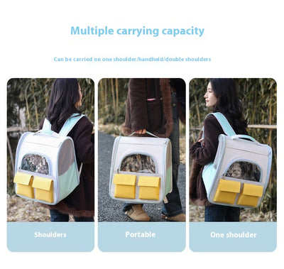 Mochila Transparente para Gatos de Gran Capacidad con Lona - Image 23