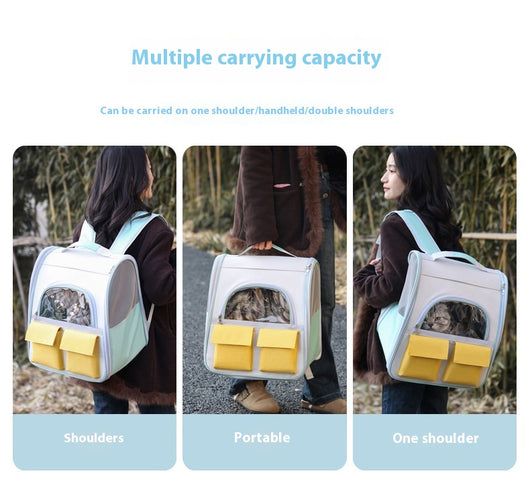 Mochila Transparente para Gatos de Gran Capacidad con Lona - Image 23