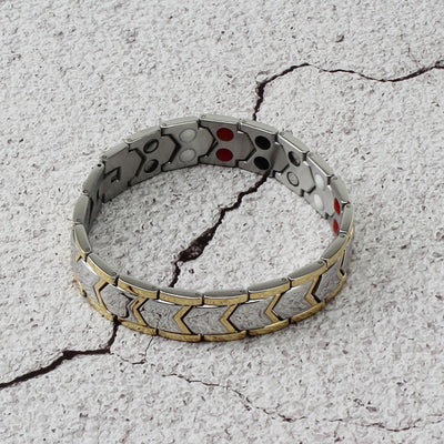 Pulsera Magnética Dorada de Doble Hilera - Image 13