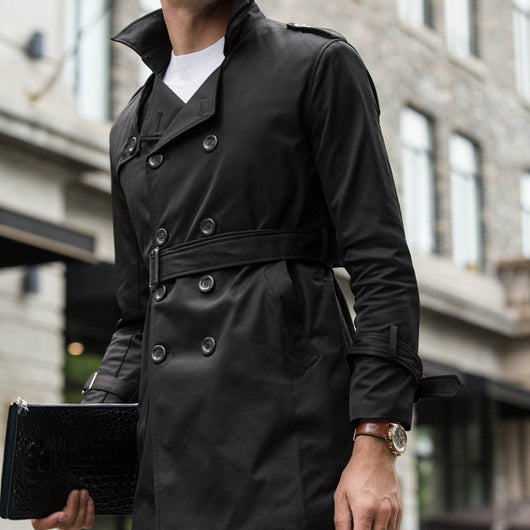 Abrigo Trinchera Casual para Hombre Largo Medio - Image 9