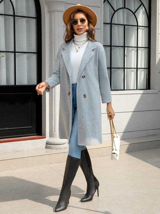Abrigo Retro Slim Estilo Audrey Hepburn de Lana para Mujer - Image 13