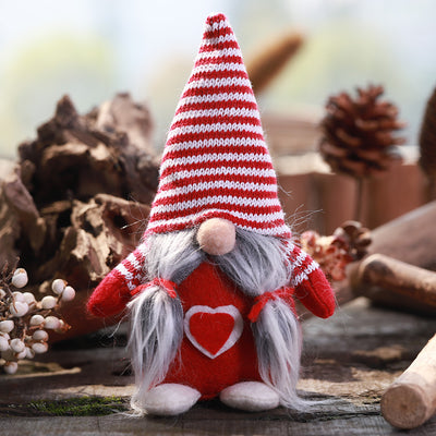 Adorno Navideño Muñeca Anciano Bosque con Gorro Tejido de Copo de Nieve - Image 29