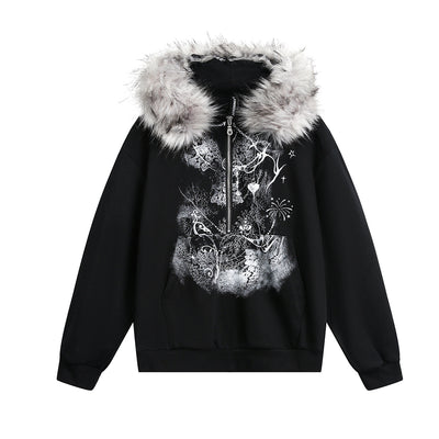 Suéter Cardigan con Cuello de Piel y Cierre de Cremallera - Image 7