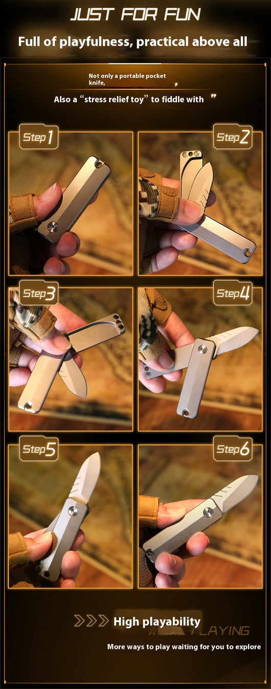 Cuchillo Plegable de Aleación de Titanio Mini A - Herramienta Táctica Compacta para Aventuras - Image 13