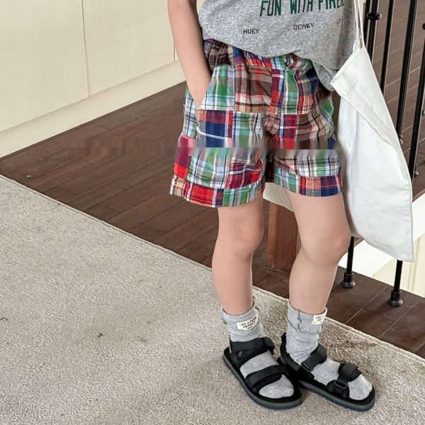 Pantalones Cortos de Verano con Costuras de Diseño para Niños y Niñas