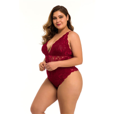 Lencería Sensual Talla Grande con Encaje y Malla - Image 17