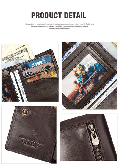 Billetera Multifuncional de Cuero Genuino con Compartimentos y Cierre - Image 14