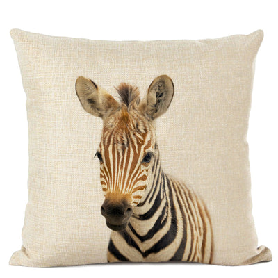Funda de Almohada Lino con Diseño Animal - Loro y Venado - Image 3