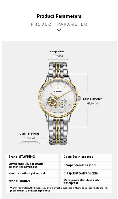 Reloj Mecánico Automático Profesional Hueco Tres Agujas Resistente al Agua para Hombre - Image 8