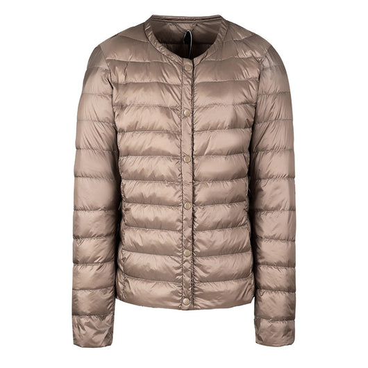 Chaqueta Acolchada Ligera Sin Cuello para Mujer - Abrigo Corto Versátil - Image 6
