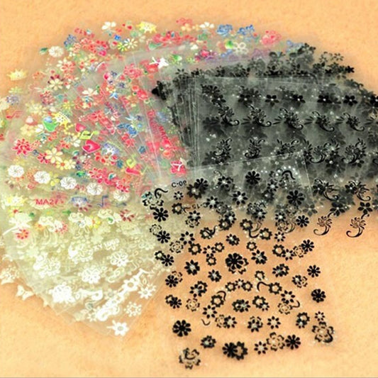 Set de Stickers 3D para Uñas con Decoraciones en Relieve
