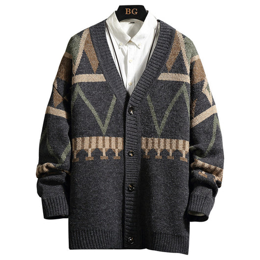 Cardigan Tejido Japonés para Hombre - Suéter Elegante Estilo Otoño Invierno - Image 10
