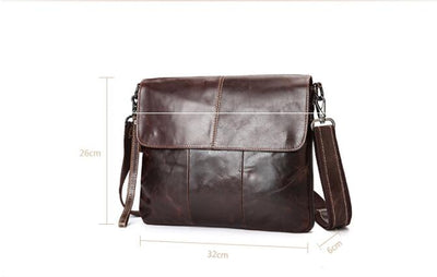 Bolsa Bandolera de Cuero Encerado para Hombre - Estilo Diagonal Primera Capa - Image 6