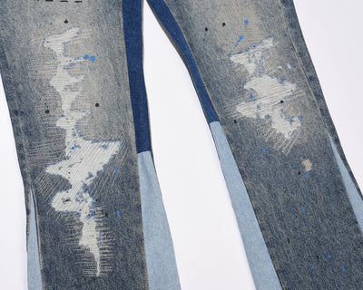 Jeans Casuales Desgastados con Efecto Salpicado de Agua - Image 14