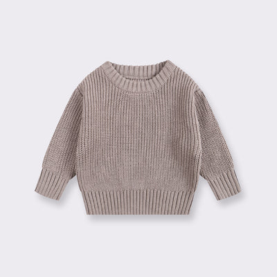 Suéter Básico de Cuello Redondo para Niñas - Colores Lisos - Image 8