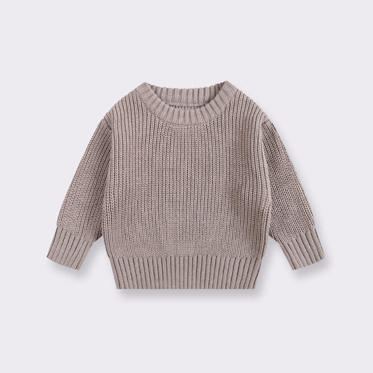 Suéter Básico de Cuello Redondo para Niñas - Colores Lisos - Image 8