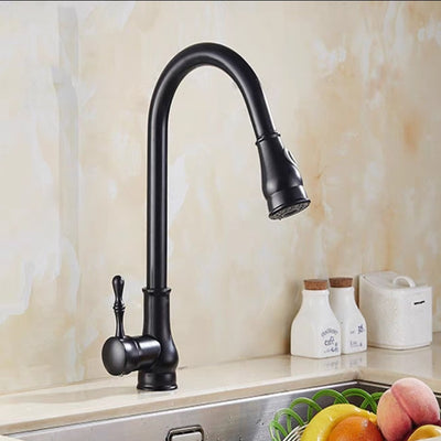 Grifo de Cocina Retráctil Estilo Europeo Antiguo con Cuenca de Cobre - Image 8