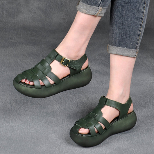 Sandalias Romanas Tejidas con Plataforma y Tacón Alto - Image 3