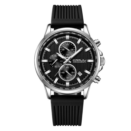 Reloj de Negocios para Hombre con Correa de Silicona y Acero Inoxidable - Image 4