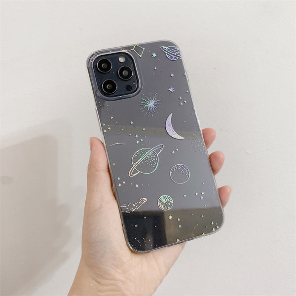 Funda para iPhone con Diseño Cosmos Galáctico y Acabado Electroplateado