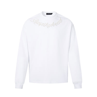 Sudadera con Capucha Pesada de Letras Perladas para Parejas - Image 3