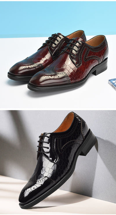 Zapatos Oxford Brogue de Cuero para Hombre - Punta Cuadrada Estilo Japonés - Image 11