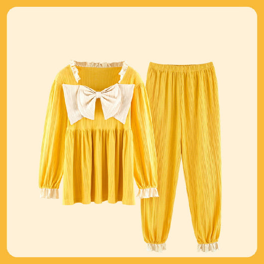 Pijamas Cómodos Estilo Coreano para Mujer - Algodón Puro Manga Larga Primavera Otoño - Image 9