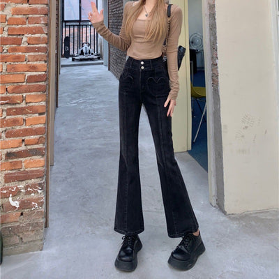 Pantalones Slim Microacampanados de Cintura Alta Hot Girl Love - Image 5