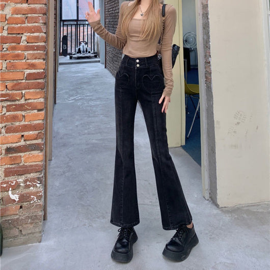 Pantalones Slim Microacampanados de Cintura Alta Hot Girl Love - Image 5