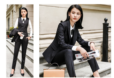 Uniforme Profesional Rayas Cuello V - Delantal de Trabajo Elegante - Image 9