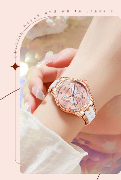 Reloj de Cuarzo para Mujer con Banda Cerámica Luminosa e Impermeable - Image 23