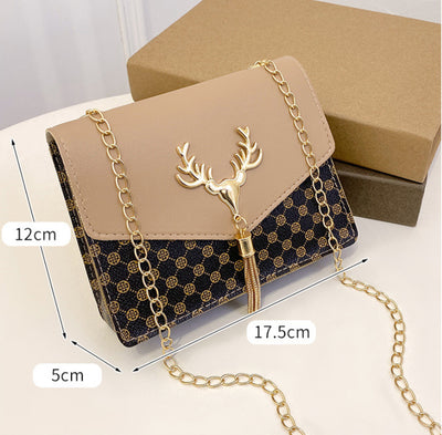 Bolso Crossbody Cuadrado Pequeño con Cadena y Detalle de Borla - Diseño Bicolor Elegante - Image 14