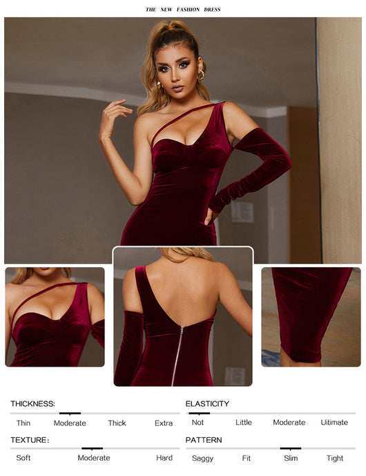 Vestido Velvet Dorado Elegancia para Alfombra Roja - Image 9
