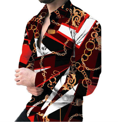Camisa Casual de Manga Larga con Estampado para Hombre - Image 22