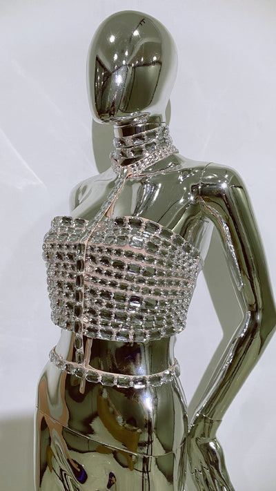 Top Tubo Bandage con Encaje y Strass Ajustable - Image 8