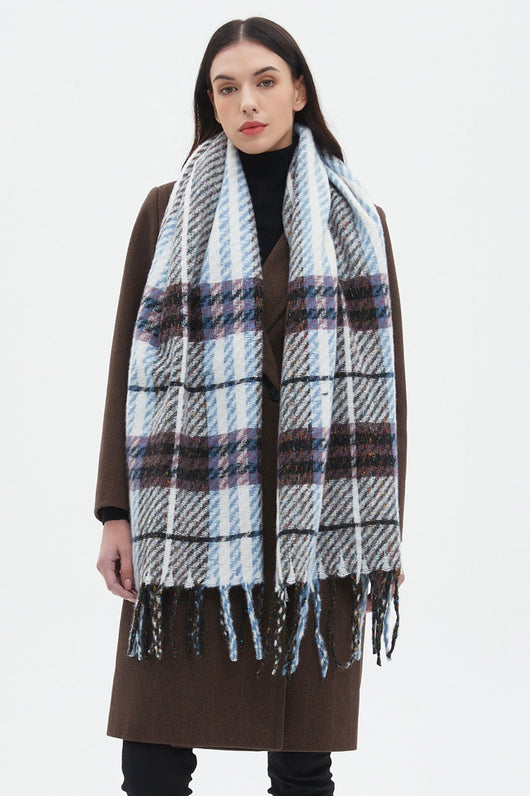 Bufanda Escocesa Unisex con Flecos y Borlas - Image 15