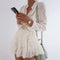 Vestido Largo Escotado con Rayas Transparentes