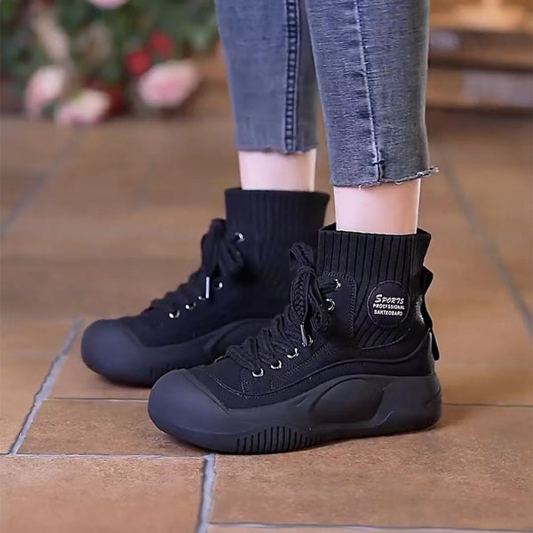 Botas de Cuero con Elástico para Mujer