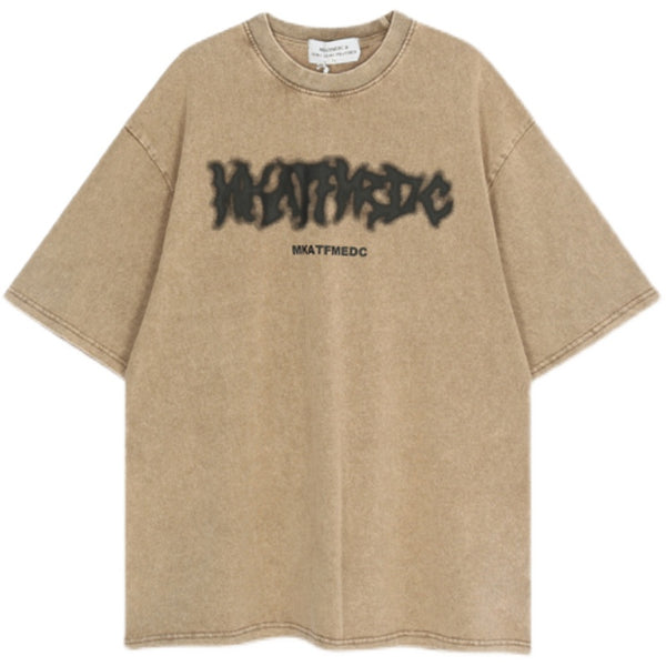 Playera Hombre Verano Oversized Desgastada Estilo Urbano Parejas