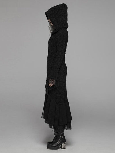 Cardigan Suéter Steampunk Ajustado con Capucha y Detalles de Encaje - Image 9